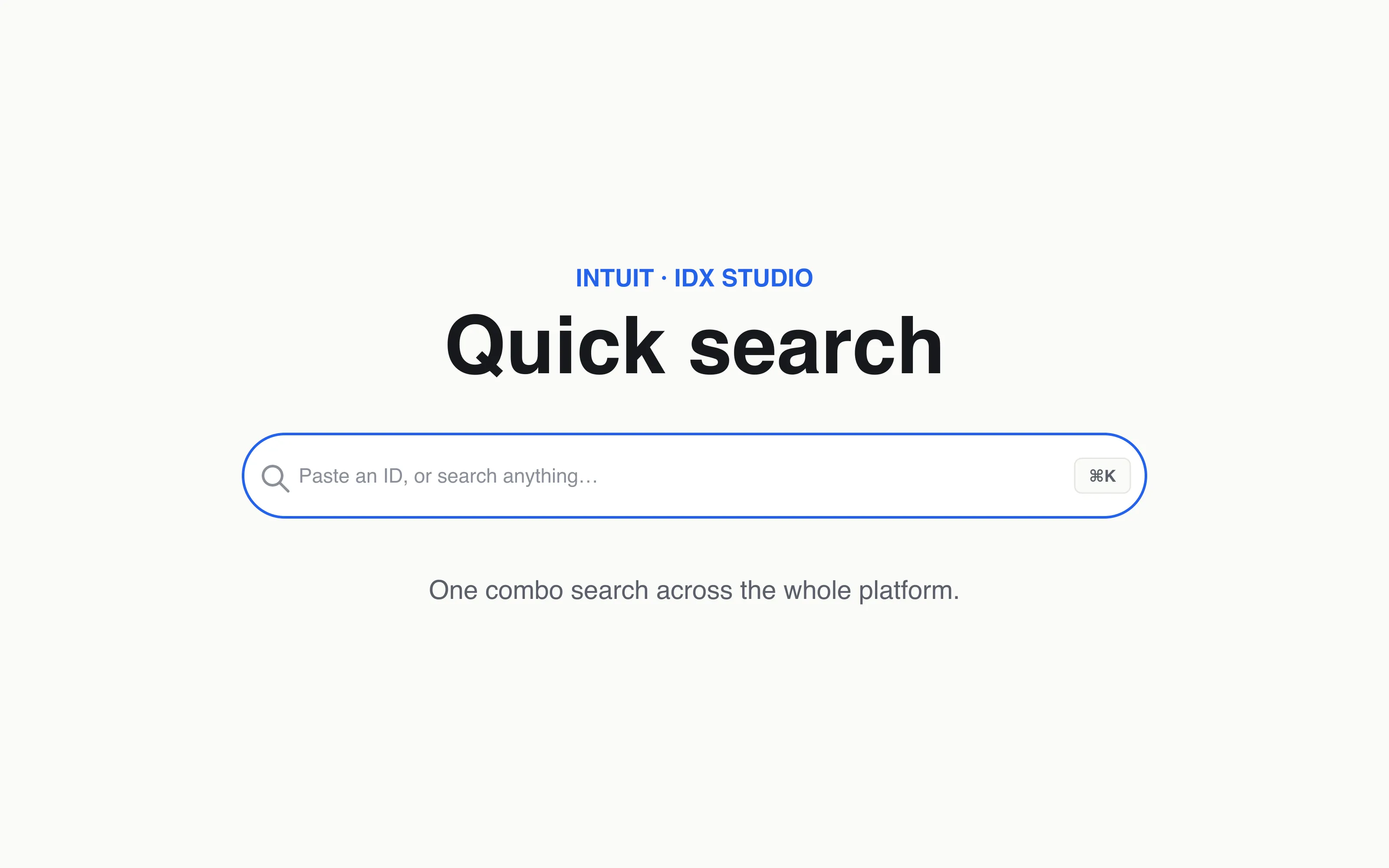 Quick search: one box, one click