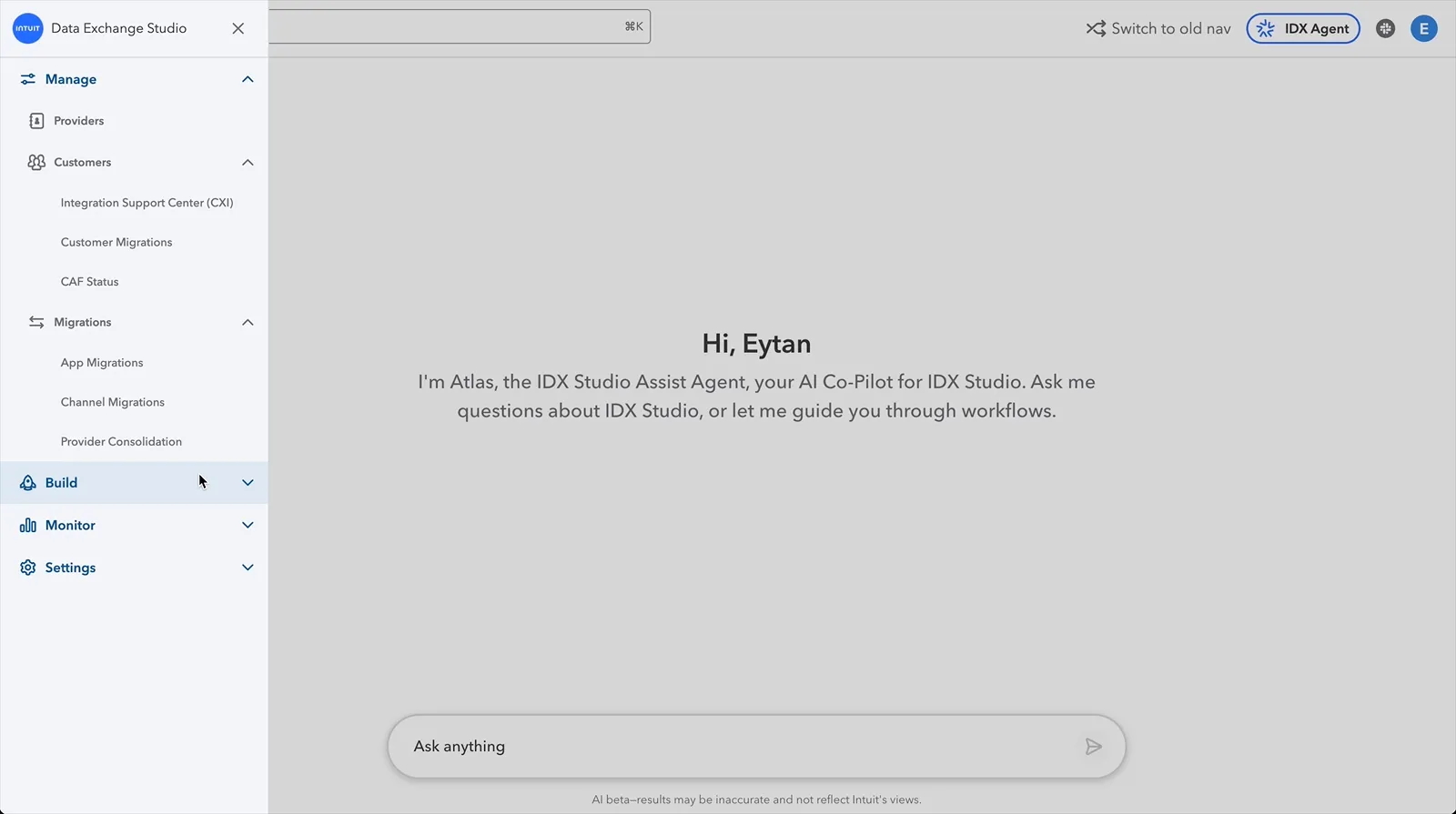 IDX Studio: a unified platform with workflow-based navigation, global search, and the IDX Agent