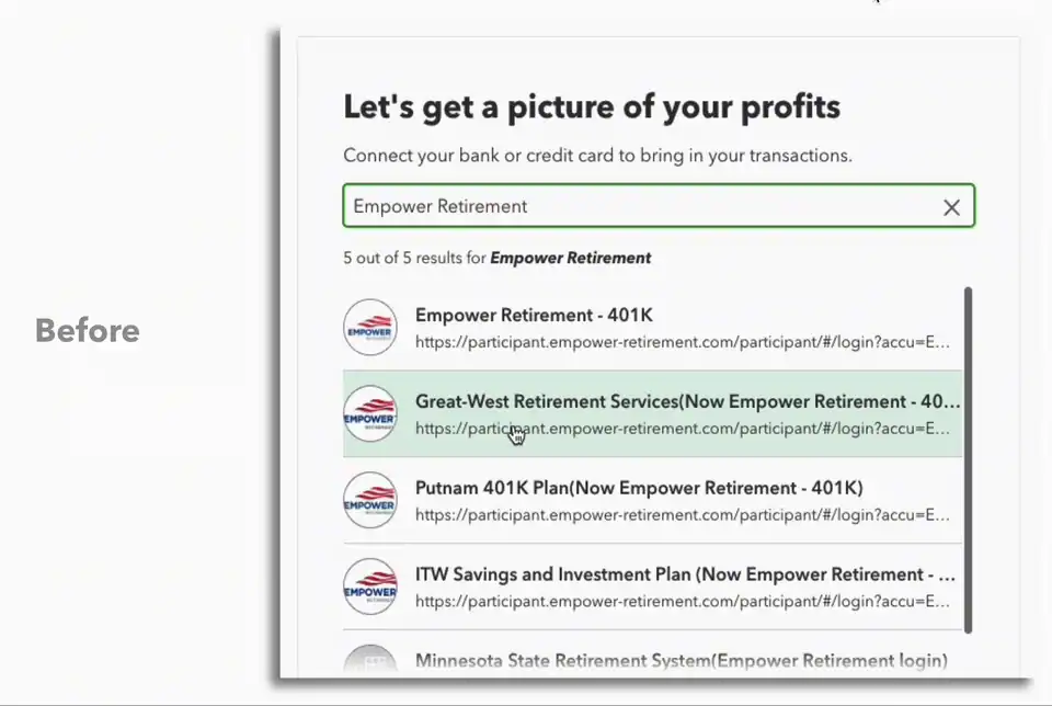 Before and after of the provider directory: missing logos, duplicate and mislabeled banks become clean entries with correct logos and names